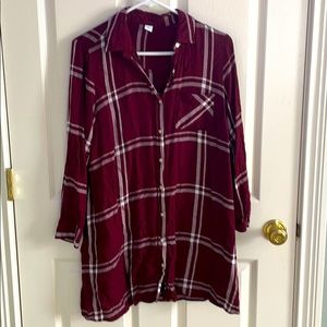 Maroon Plaid Dress